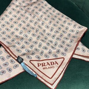 Prada Silk Scarf in Alabaster Pink Paisley